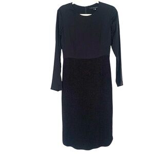 Theyskens’ Theory Black Long Sleeve Crepw Skirt Classic Size 2 Dress